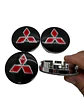 X4 Tapa centro llantas Mitsubishi 60mm/56mm - Negro/Plateado/Rojo - thumbnail 2