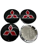 X4 Tapa centro llantas Mitsubishi 60mm/56mm - Negro/Plateado/Rojo - thumbnail 3