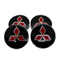 X4 Tapa centro llantas Mitsubishi 60mm/56mm - Negro/Plateado/Rojo - thumbnail 5