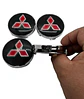 X4 Tapa centro llantas Mitsubishi 60mm/56mm - Negro/Plateado/Rojo - thumbnail 6