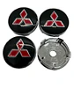 X4 Tapa centro llantas Mitsubishi 60mm/56mm - Negro/Plateado/Rojo - thumbnail 7