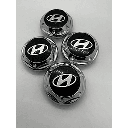 X4 Tapa centro de llantas de auto tunning conica hexagonal PLATA Medidas disponibles 62mm interior X 68mm exterior