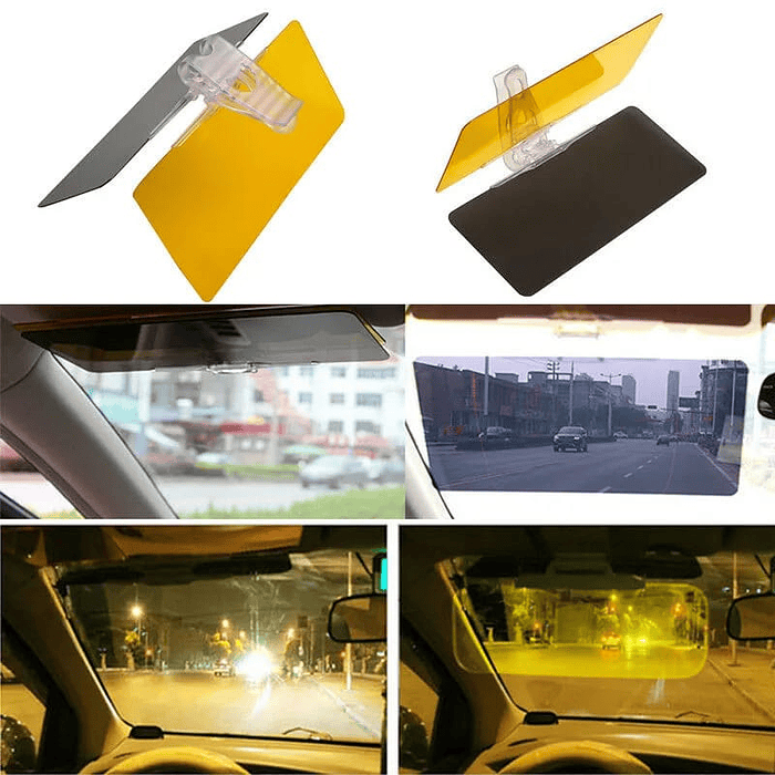 Visor antireflejos de visera parasol de autos Día y Noche para conducción, bloqueador de sol y luces de auto visión nocturna 30cm x 13cm 8