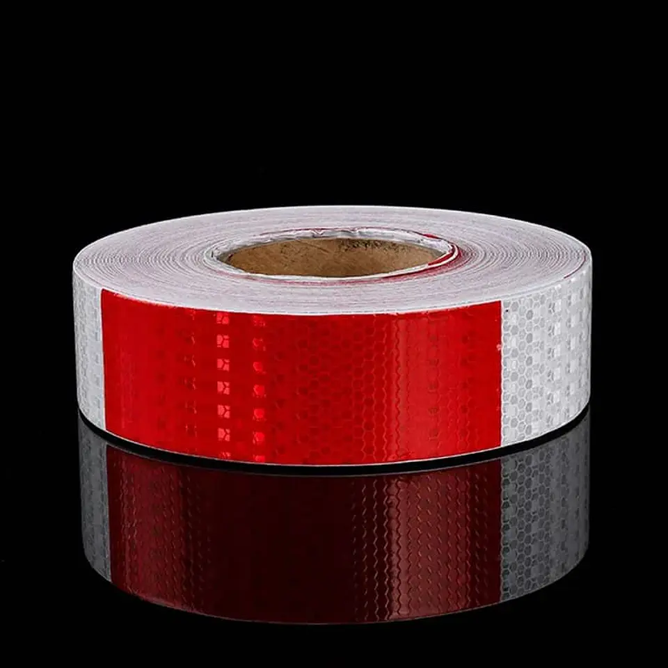 Pegatinas reflectantes para auto y camión color blanco con rojo tira 4