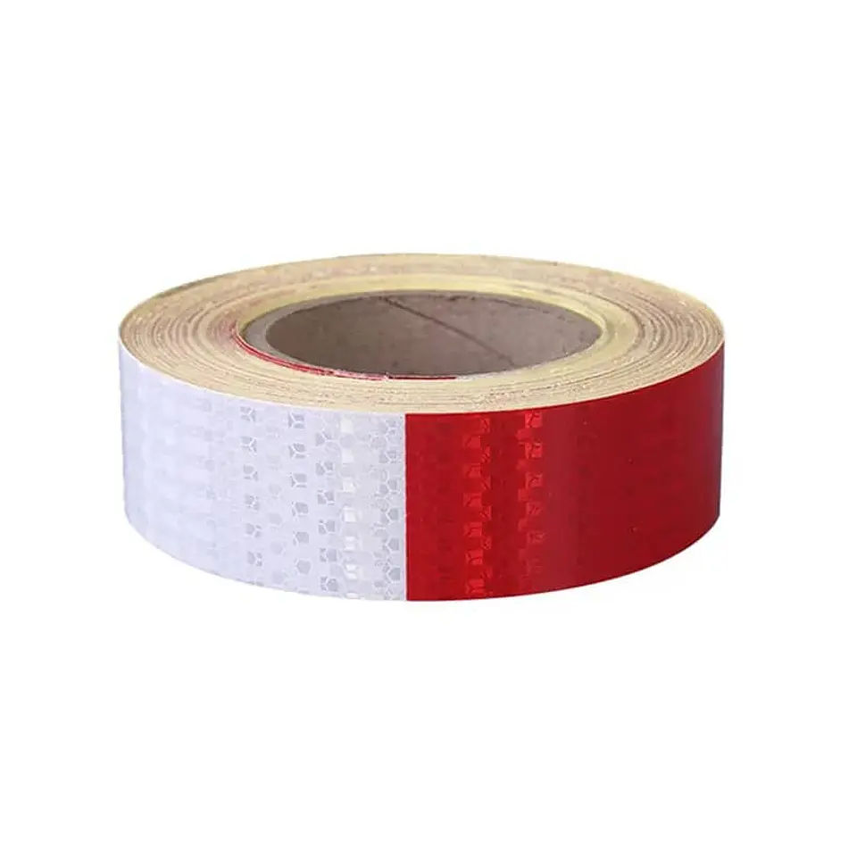 Pegatinas reflectantes para auto y camión color blanco con rojo tira 5