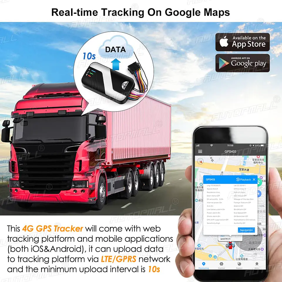GPS Coban conexión 4G para autos control desde el celular 5