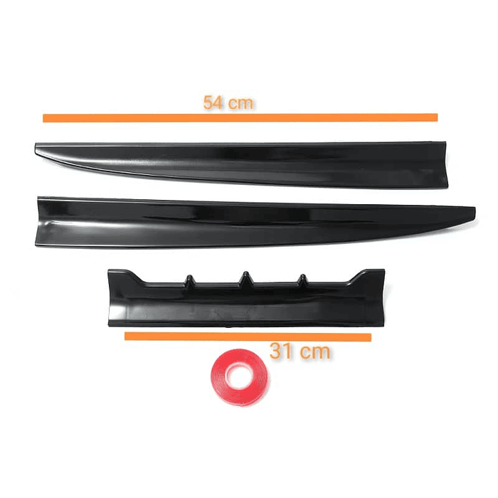 Alerón airfoil 2023, accesorios de autos universal de goma color negro con adhesivo cortable sin perforación accesorios de modificación medida 1.35cm 2