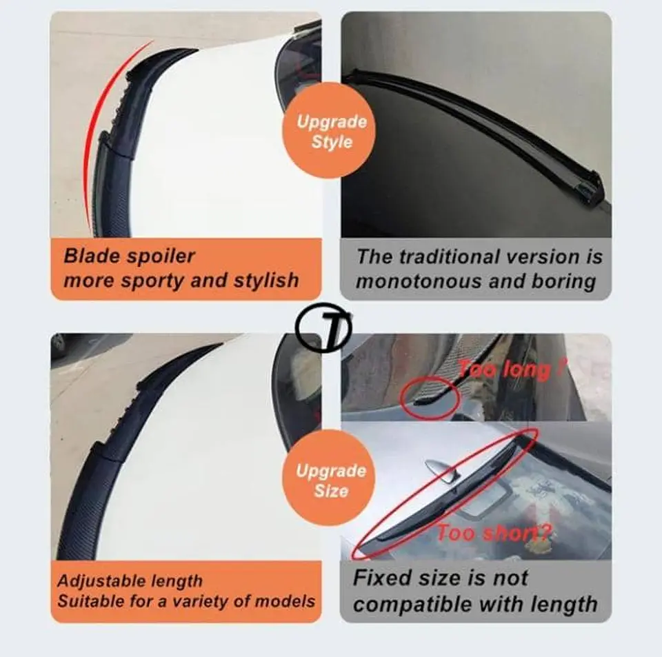Alerón airfoil 2023, accesorios de autos universal de goma color 5