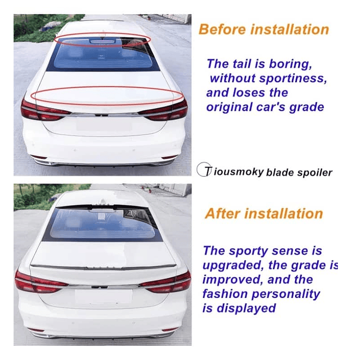 Alerón airfoil 2023, accesorios de autos universal de goma color negro con adhesivo cortable sin perforación accesorios de modificación medida 1.35cm 10