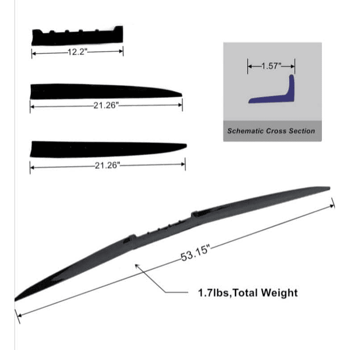 Alerón airfoil 2023, accesorios de autos universal de goma color negro con adhesivo cortable sin perforación accesorios de modificación medida 1.35cm 11