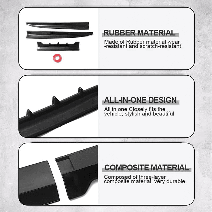 Alerón airfoil 2023, accesorios de autos universal de goma color negro con adhesivo cortable sin perforación accesorios de modificación medida 1.35cm 14