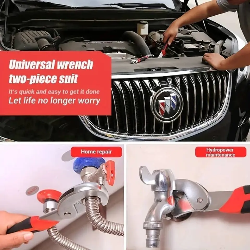 X2 Llave inglesa universal ajustable, herramienta manual multifuncion 15