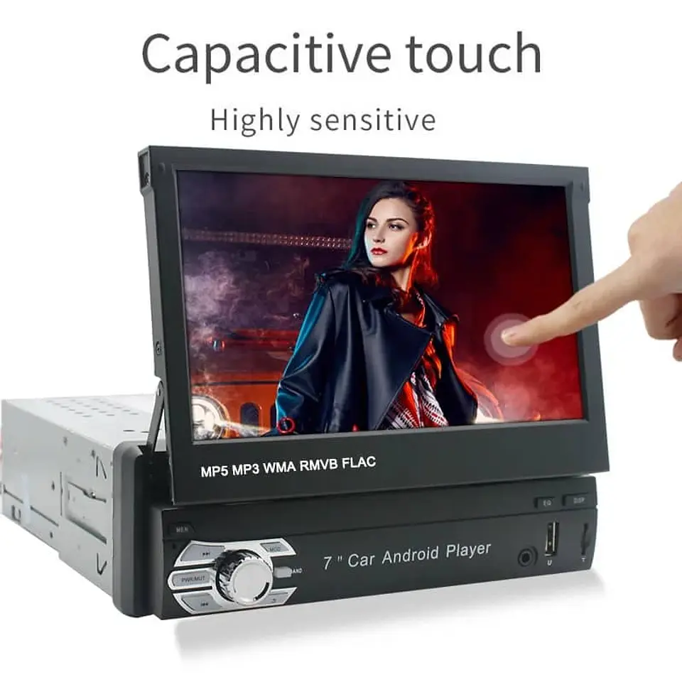 Radio reproductor - multimedia con pantalla retráctil de 7