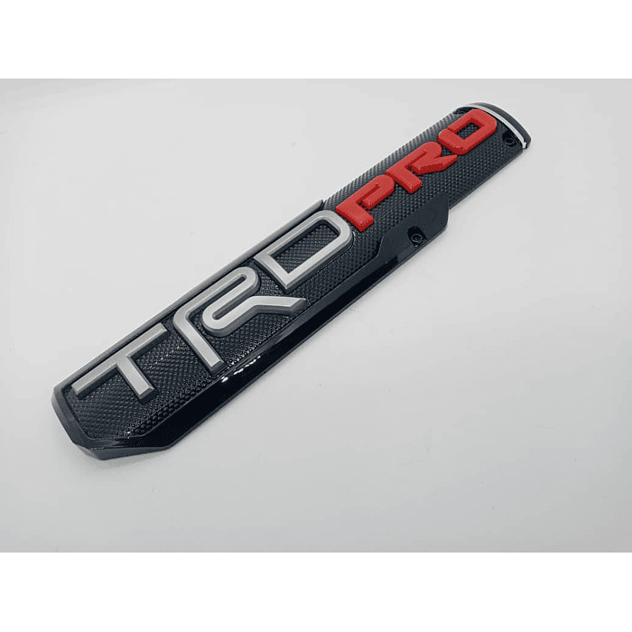 Emblema insignia 3D TRD PRO etiqueta pegatina para uso lateral, guarda barro, parrilla y maletero color negro letra gris y rojo 7