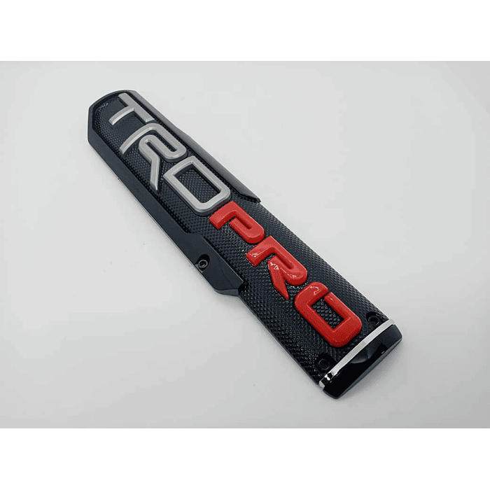 Emblema insignia 3D TRD PRO etiqueta pegatina para uso lateral, guarda barro, parrilla y maletero color negro letra gris y rojo 8