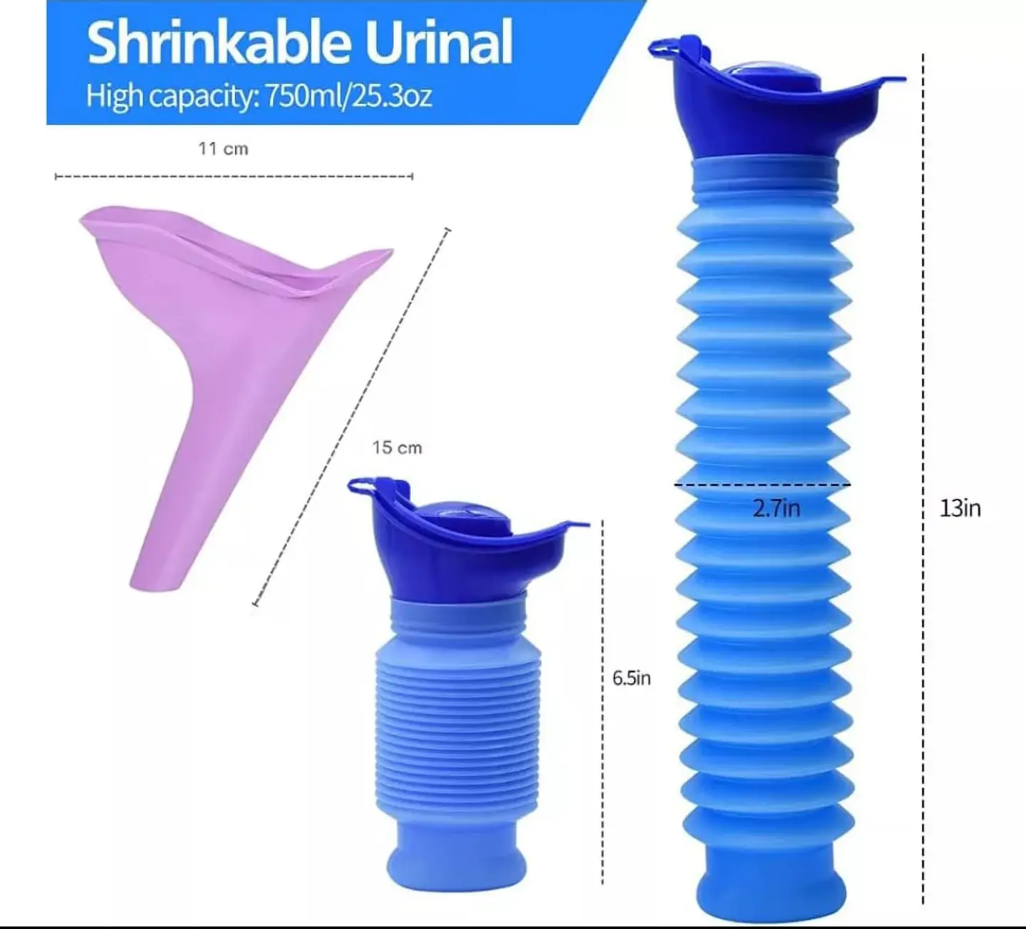 Set urinario portátil de emergencia reutilizable, inodoro de viaje 1