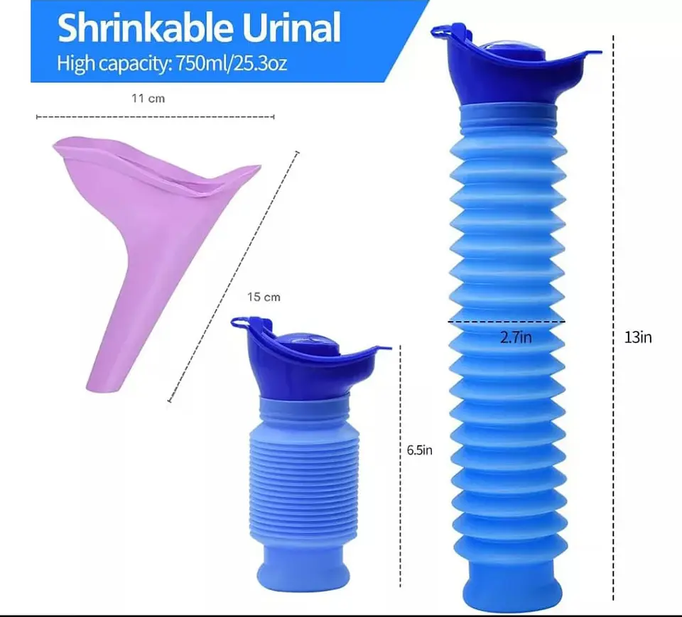 Set urinario portátil de emergencia reutilizable, inodoro de viaje 1