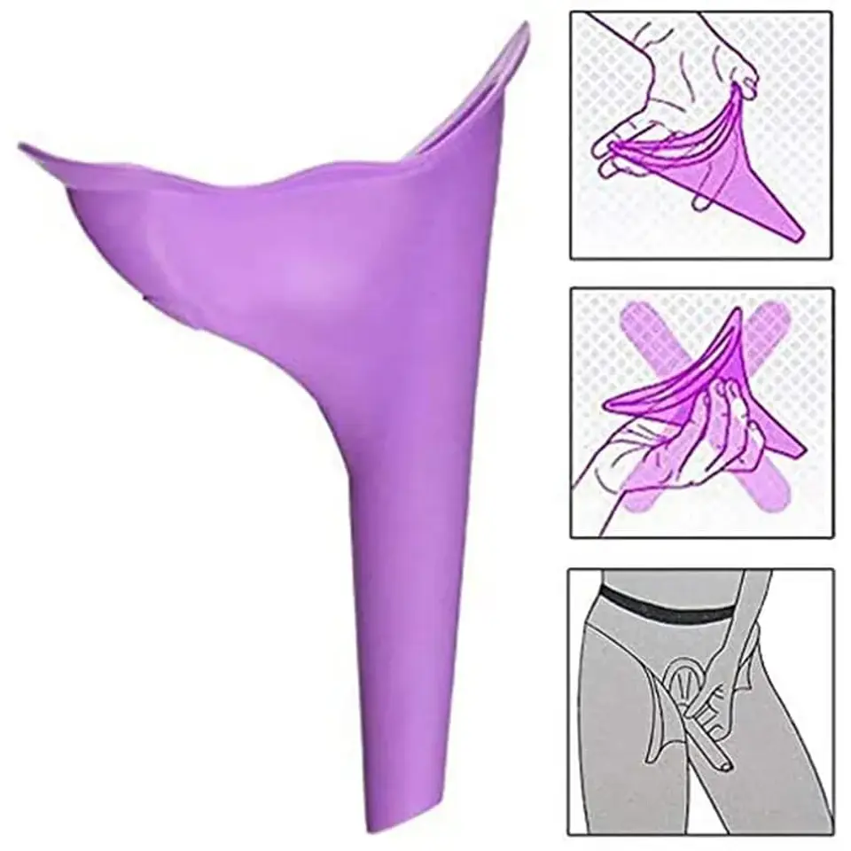 Urinario portátil femenino de emergencia reutilizable, inodoro de 6