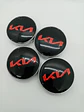 X4 Tapa centro llantas kia logo - Negra Roja - thumbnail 3