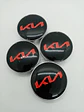 X4 Tapa centro llantas kia logo - Negra Roja - thumbnail 4
