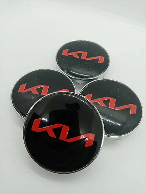 X4 Tapa centro llantas kia logo - Negra Roja