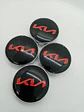 X4 Tapa centro llantas kia logo - Negra Roja - thumbnail 5