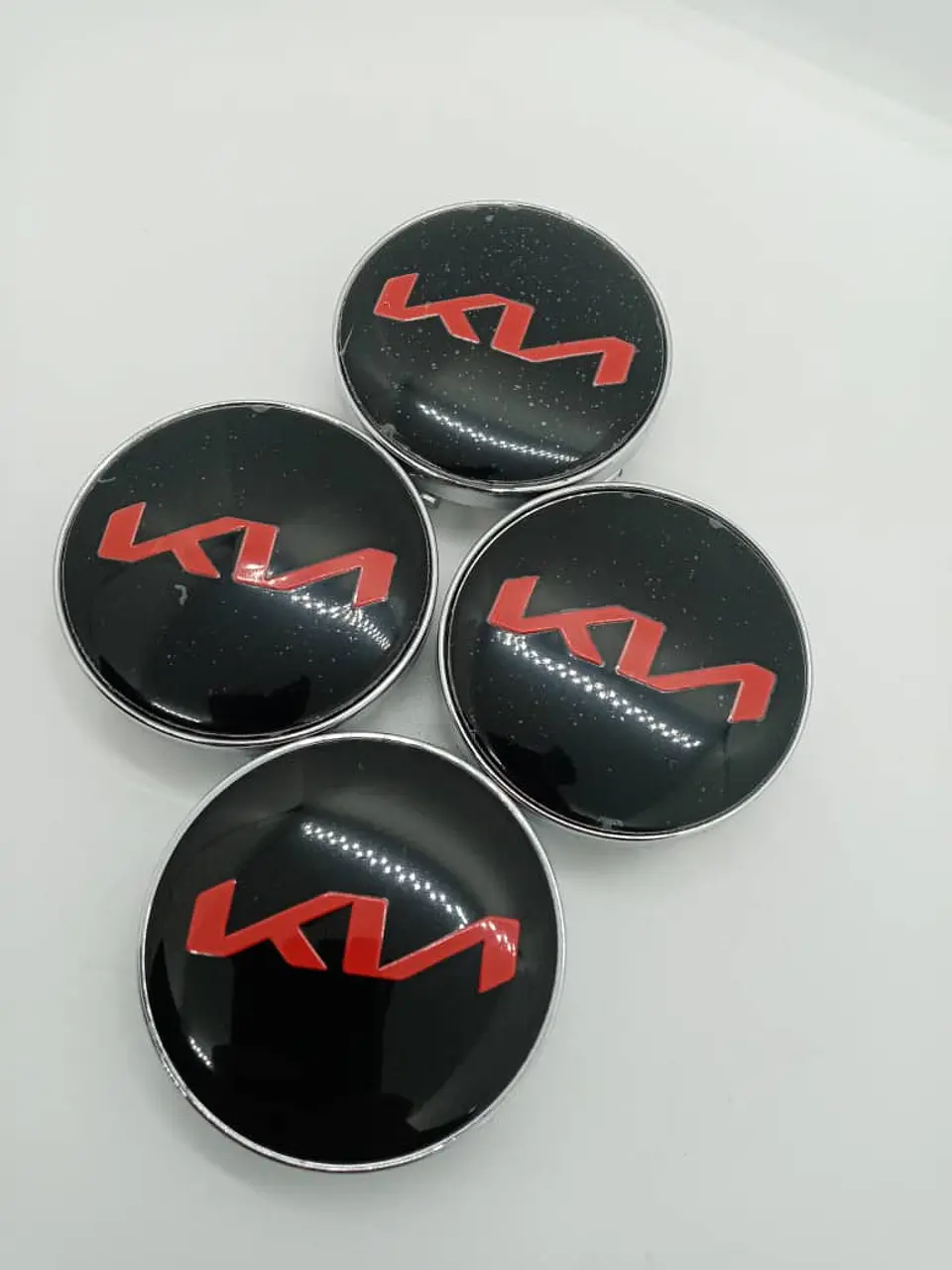 X4 Tapa centro llantas kia logo - Negra Roja 5