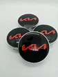 X4 Tapa centro llantas kia logo - Negra Roja - thumbnail 6