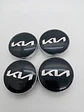X4 Tapa centro llantas kia logo - Negra Plata - Miniatura 2