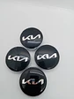 X4 Tapa centro llantas kia logo - Negra Plata - Miniatura 3