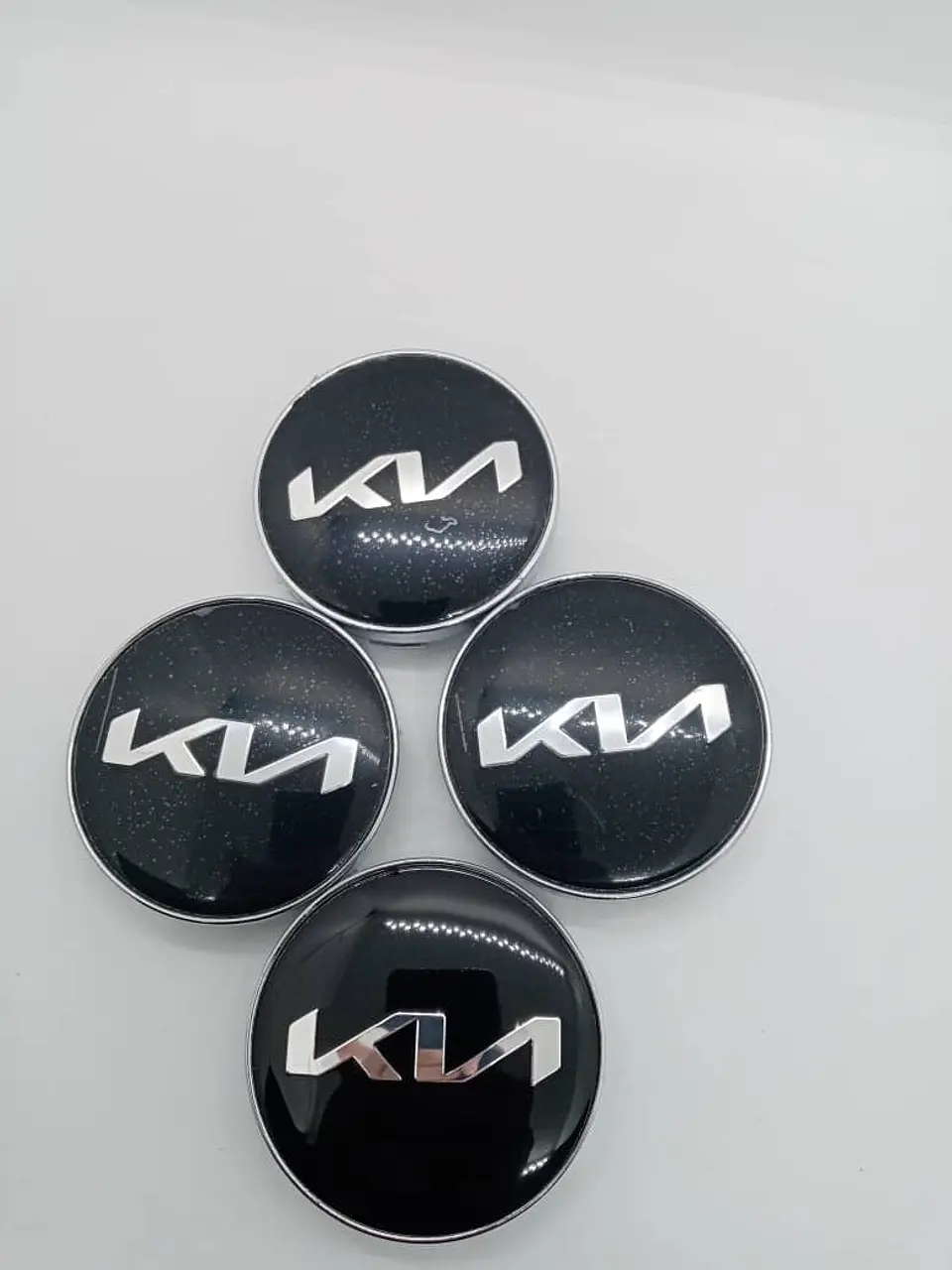 X4 Tapa centro llantas kia logo - Negra Plata 3