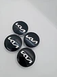 X4 Tapa centro llantas kia logo - Negra Plata - Miniatura 6
