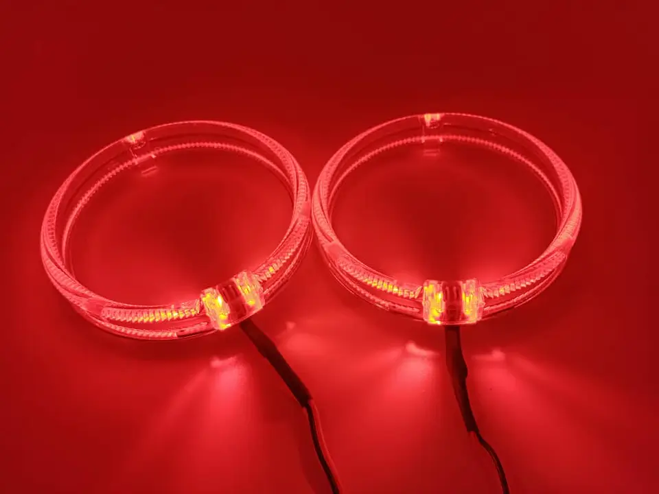 X2 anillos luz LED circular, ojos de ángel 9.5cm - Rojo 5