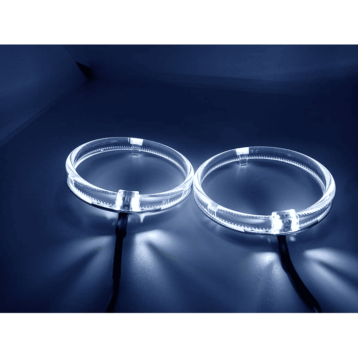 X2 anillos de luz led circular universal ojos de ángel para autos, accesorios de modificación de ópticos medida 10.4cm color blanco 11