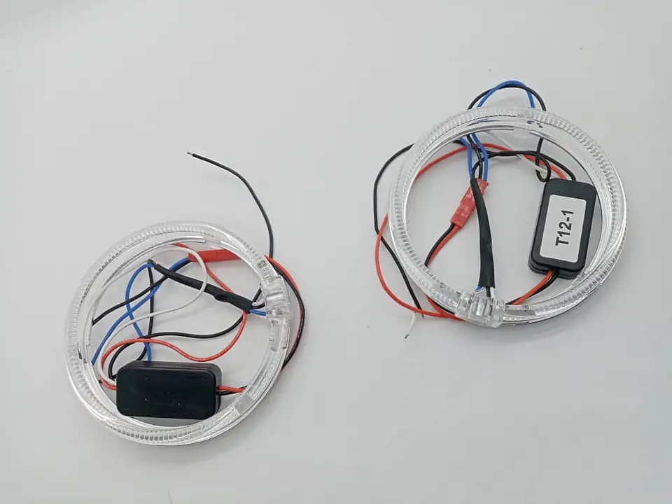 X2 anillos luz LED circular, ojos de ángel 9.5cm - Azul 4