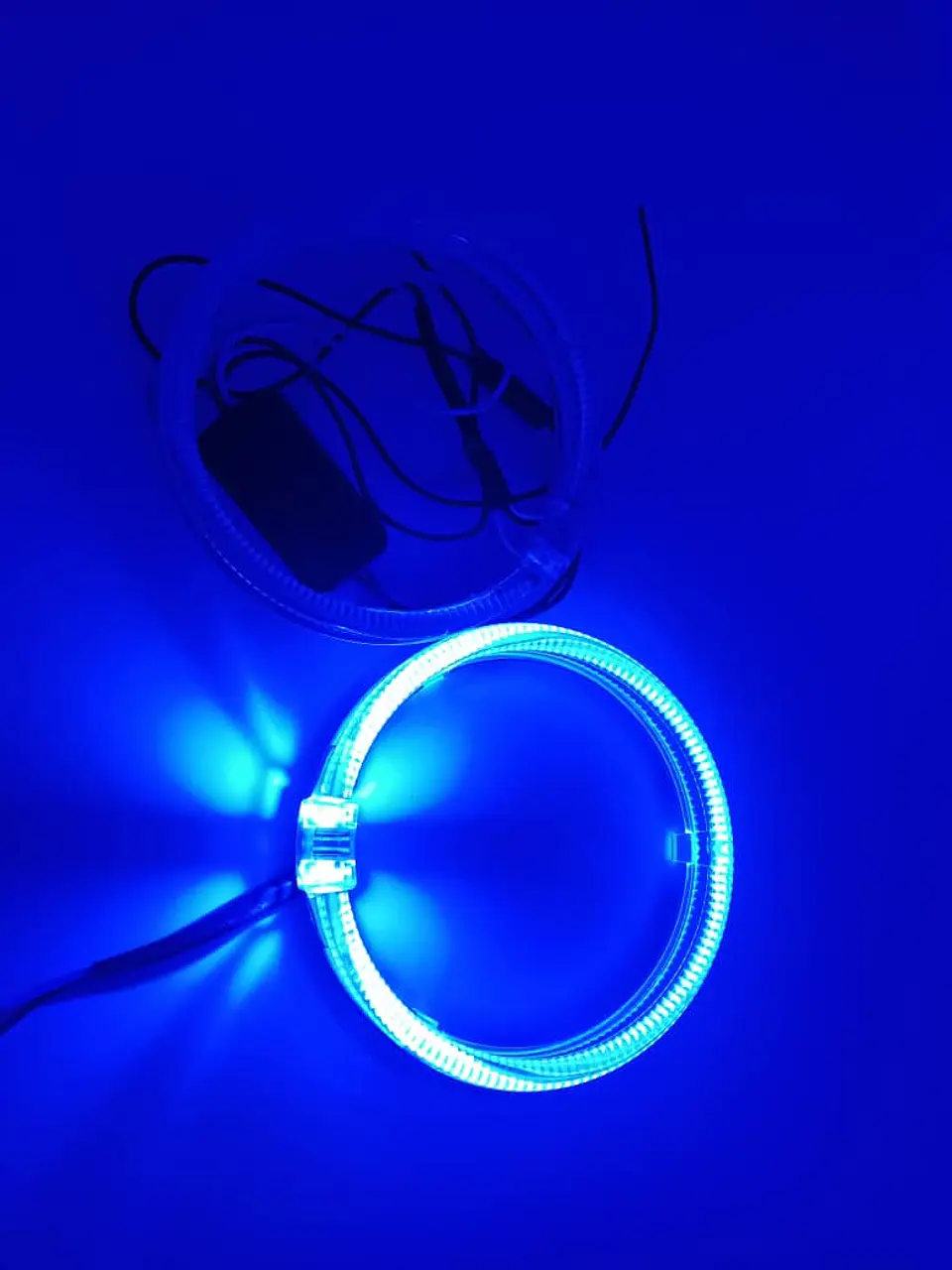 X2 anillos luz LED circular, ojos de ángel 9.5cm - Azul 5
