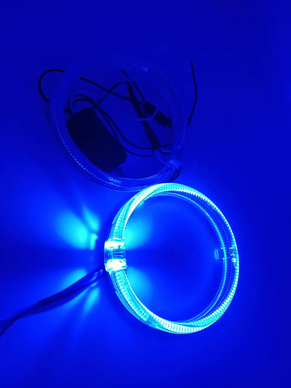 X2 anillos luz LED circular, ojos de ángel 9.5cm - Azul 8