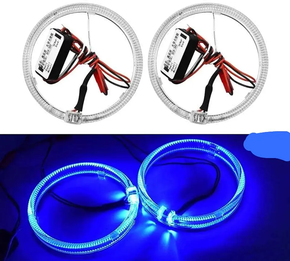 X2 anillos luz LED circular, ojos de ángel 9.5cm - Azul 10