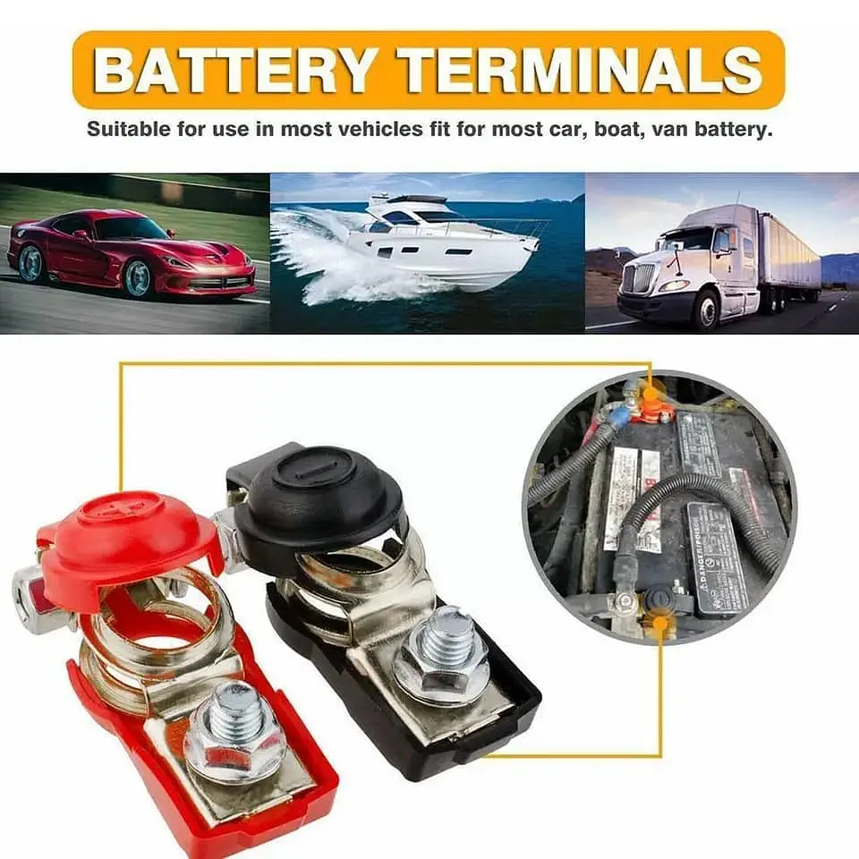 X2 conector Borne terminal de batería de autos, terminal positivo y 3