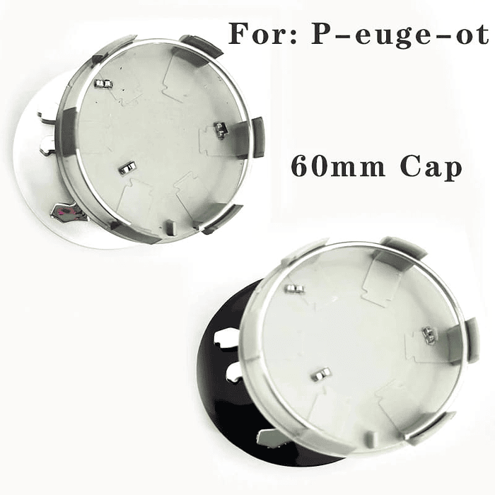 Set X4 Tapas centro de Llantas de autos centro de rueda marca Peugeot 58mm X 60mm  3