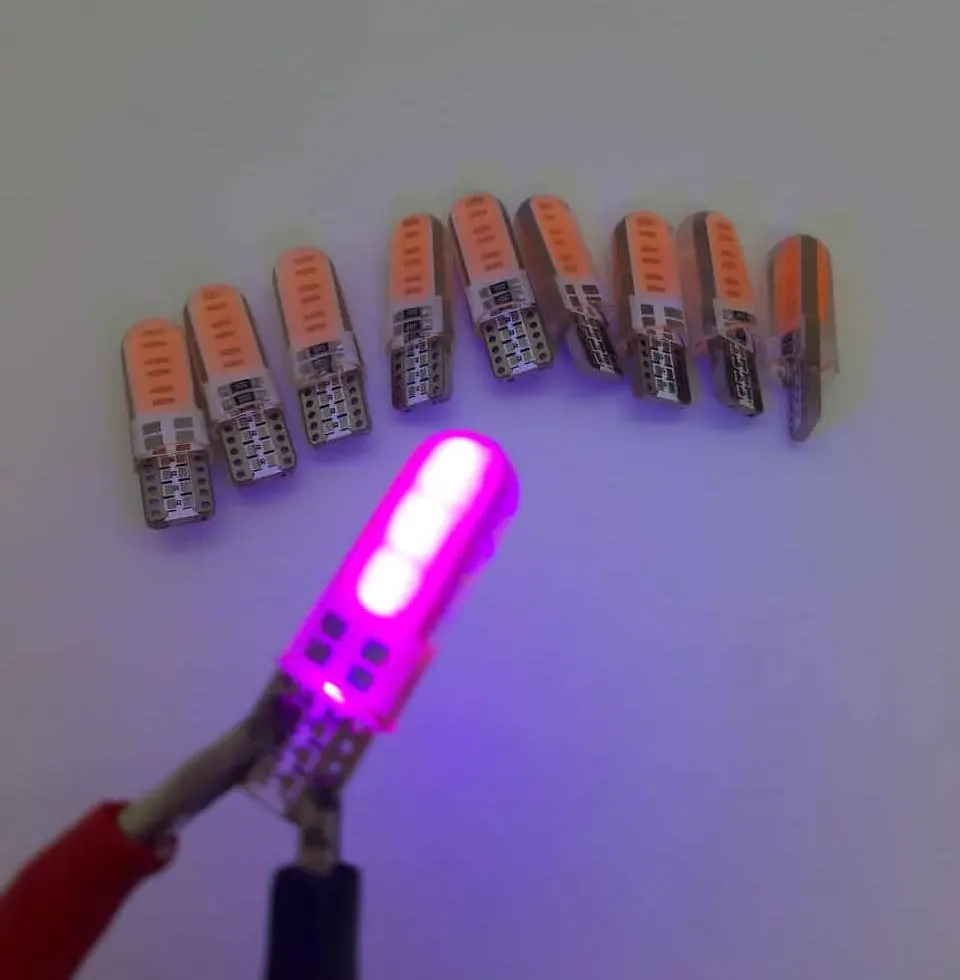 X10 ampolletas T10 W5W 12V silicona - Rosado 2