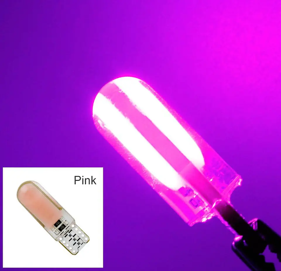 X10 ampolletas T10 W5W 12V silicona - Rosado 6