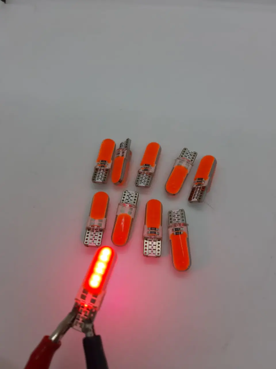 X10 ampolletas T10 W5W 12V silicona - Rojo 5