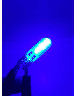 X10 unidades de ampolletas t10 w5w 12v recubierta de silicona color azul super brillante 