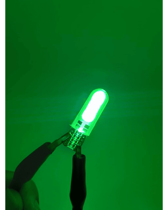 X10 unidades de ampolletas t10 w5w 12v recubierta de silicona color verde super brillante