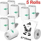 X5 Rollos Blancos adhesivos continuos para impresora térmica gatito y - thumbnail 2
