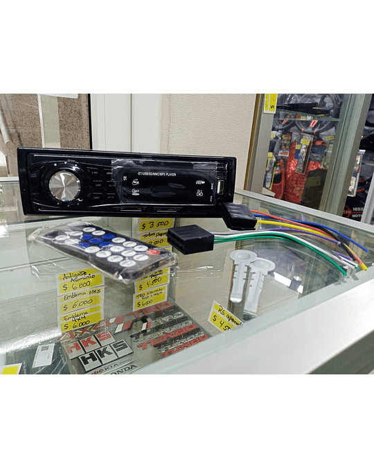 Radio reproductor 1 Din con Bluetooth, llamadas Bluetooth, MP3, USB, SD para autos 12v radio am/fm salidas 4x50w 18.8cmx5.8cm modelo 3010