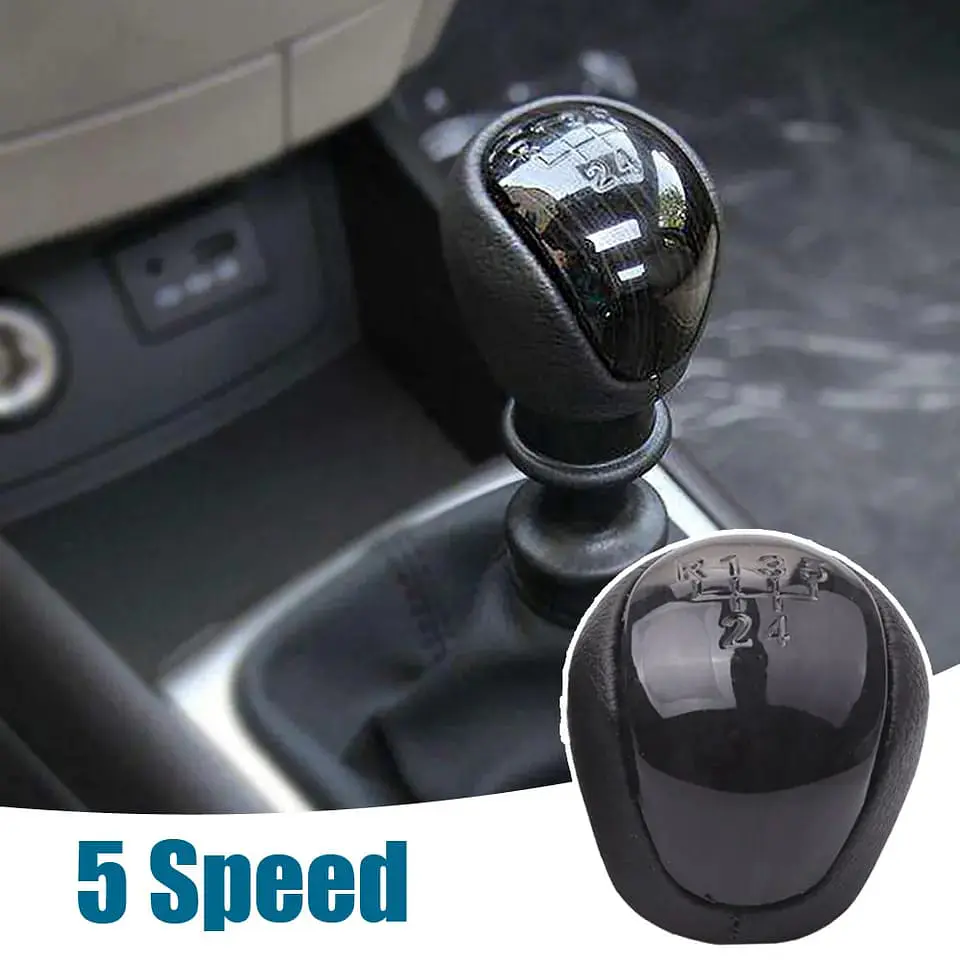 Pomo palanca cambios cuero 5 vel. con seguro - Cerato/Zotye 1