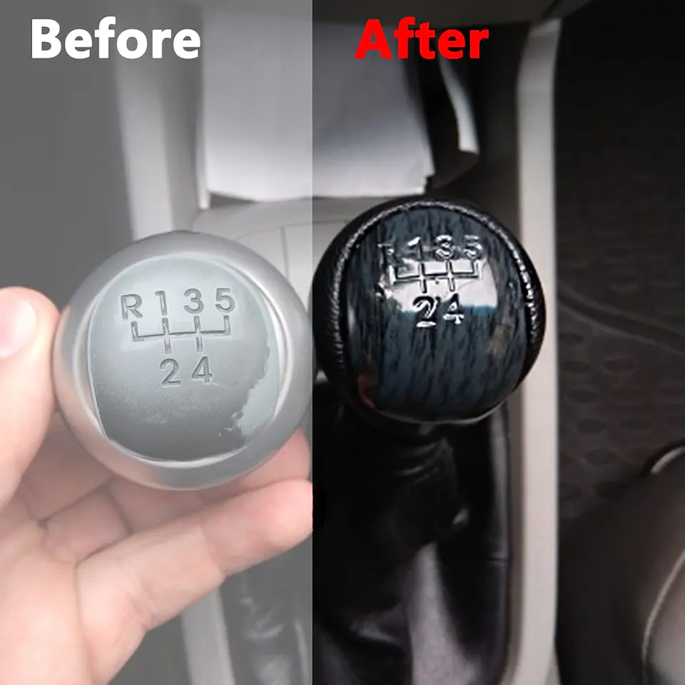 Pomo palanca cambios cuero 5 vel. con seguro - Cerato/Zotye 4