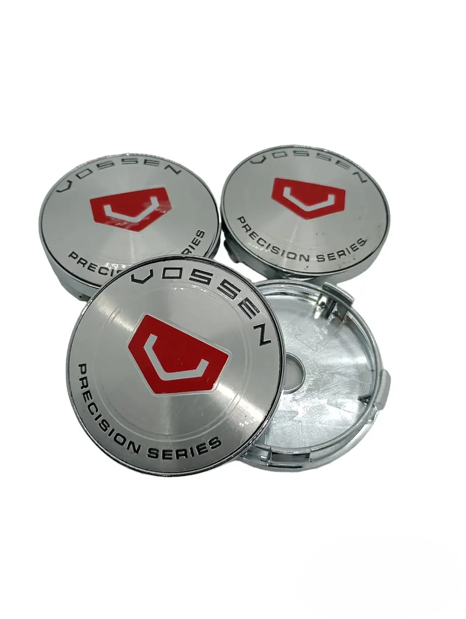X4 Tapas centro llantas Vossen PLATA 56mm 60mm - Plata Rojo 2